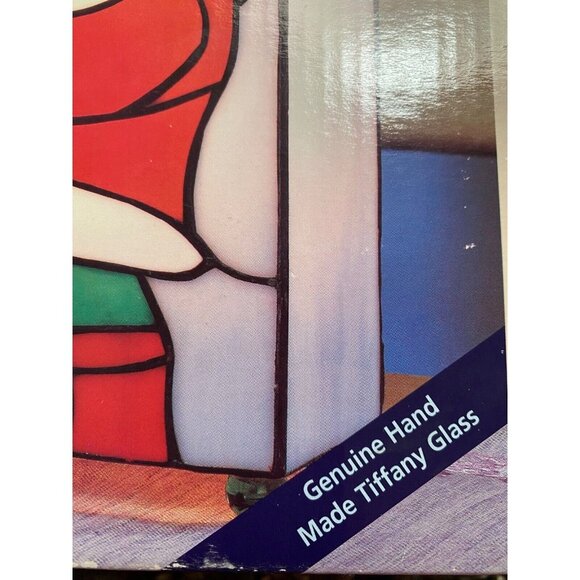 Christmas Stained Glass Santa Claus Tiffany Style Accent Lamp Style FX1-257 NOS - Picture 11 of 16